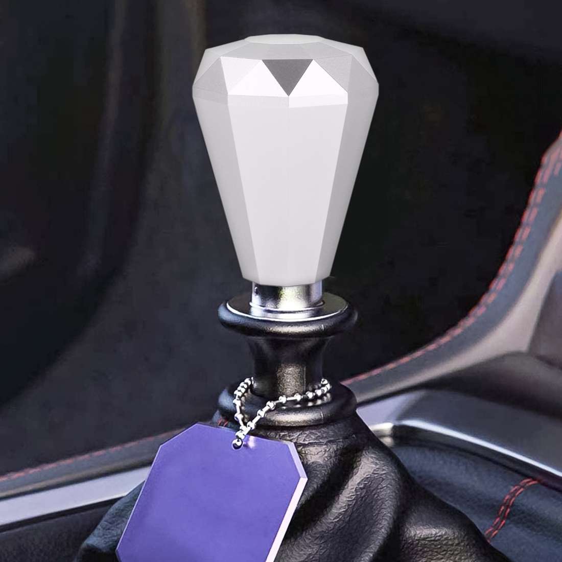 Universal Car Diamond Shape Metal Gear Shift Knob (Black)