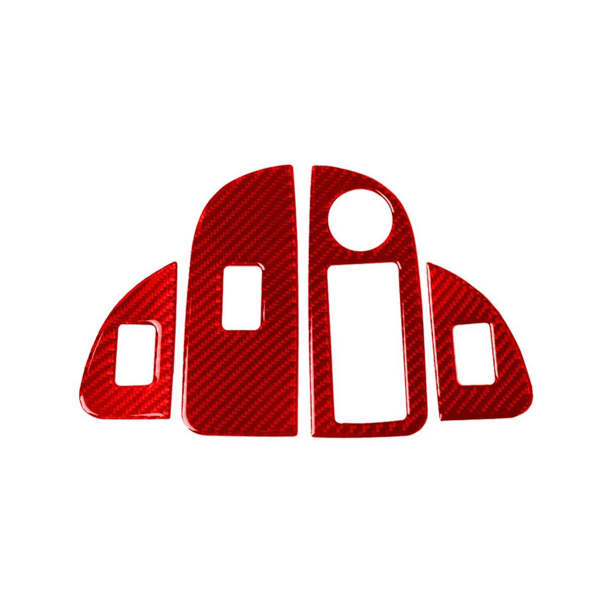 4 PCS / Set Carbon Fiber Car Window Button Panel Decorative Sticker for Alfa Romeo Giulia 2017-20...