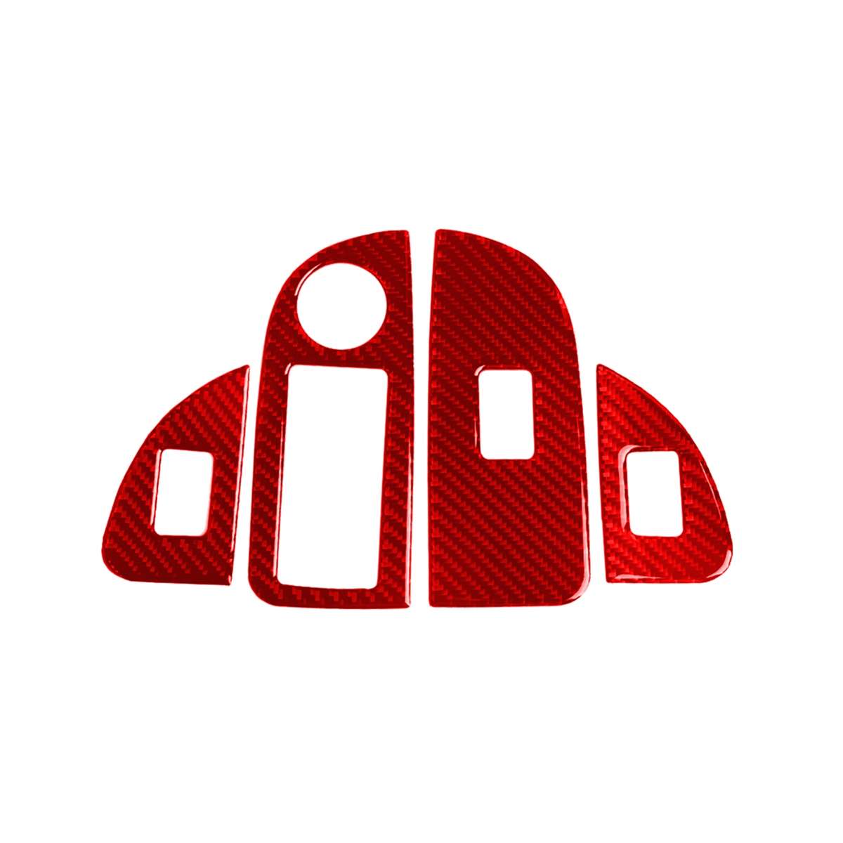 4 PCS / Set Carbon Fiber Car Window Button Panel Decorative Sticker for Alfa Romeo Giulia 2017-20...