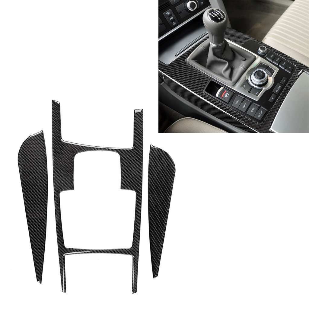Car Carbon Fiber Gear Shift Position + Side Panel Decorative Sticker for Audi A6 2005-2011, Left ...