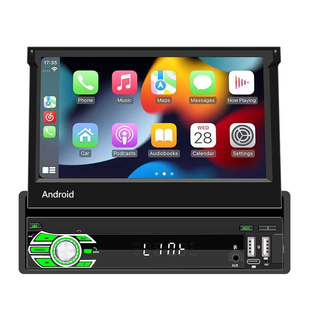 HD 7 inch Single Din Car Android Player GPS Navigation Bluetooth Touch Stereo Radio, Support Mirror