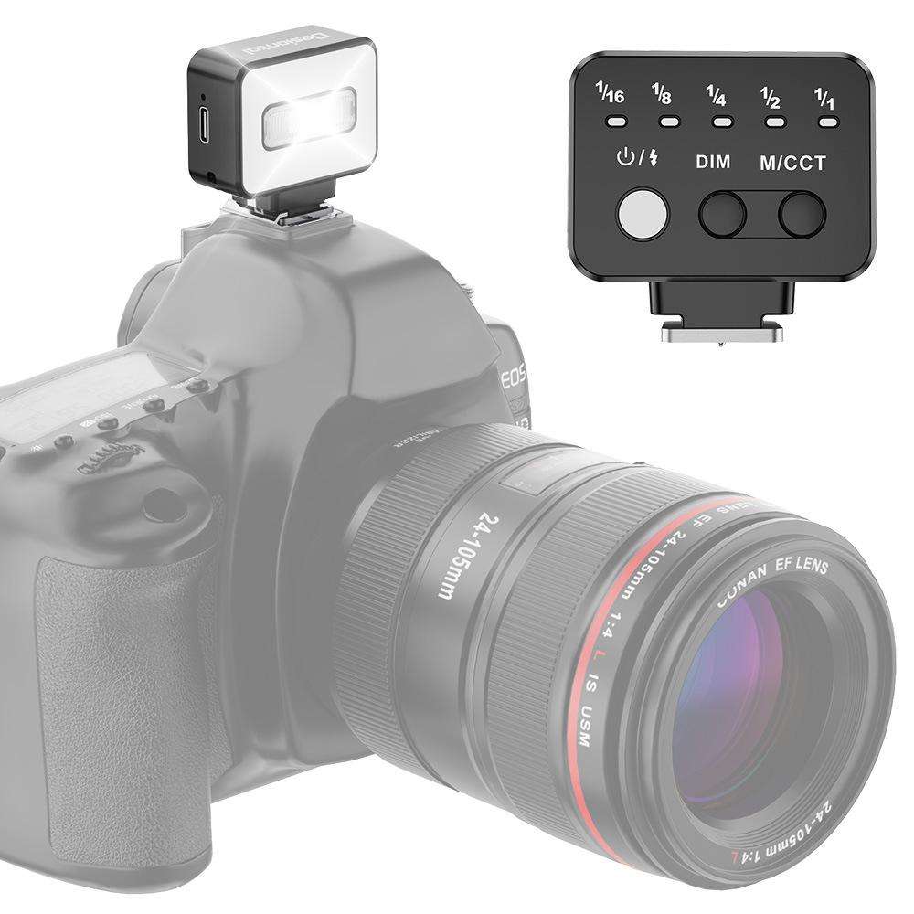 Desiontal F03 Mini On-Camera Flash Light Speedlite for Mirrorless Cameras (Black)