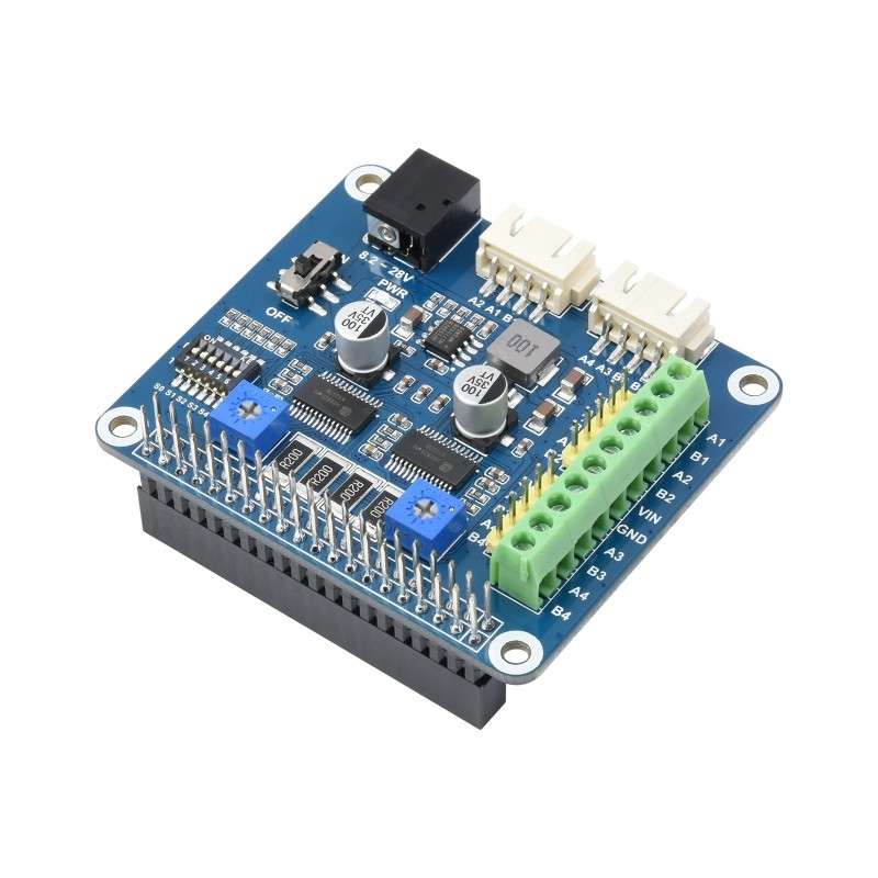 Waveshare HRB8825 Stepper Motor HAT For Raspberry Pi, Drives Two Stepper Motors, Up To 1/32 Microste