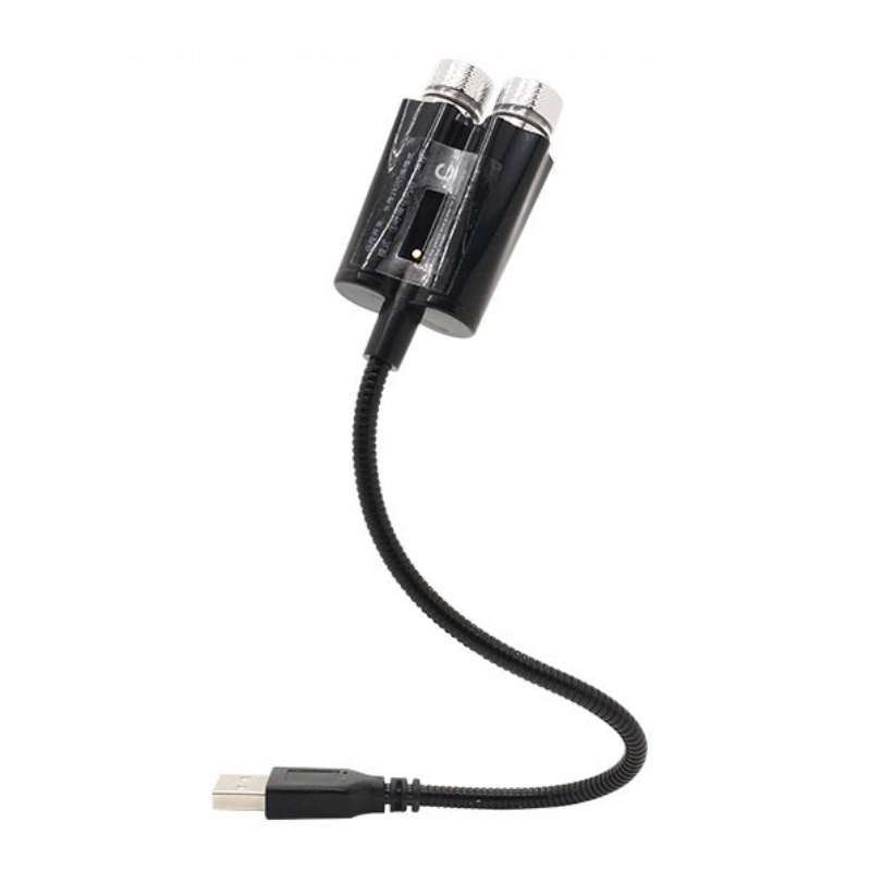 Car Two-color USB Star Dome Light Atmosphere Laser Projection Decorative Light, Constantly Bright Ve