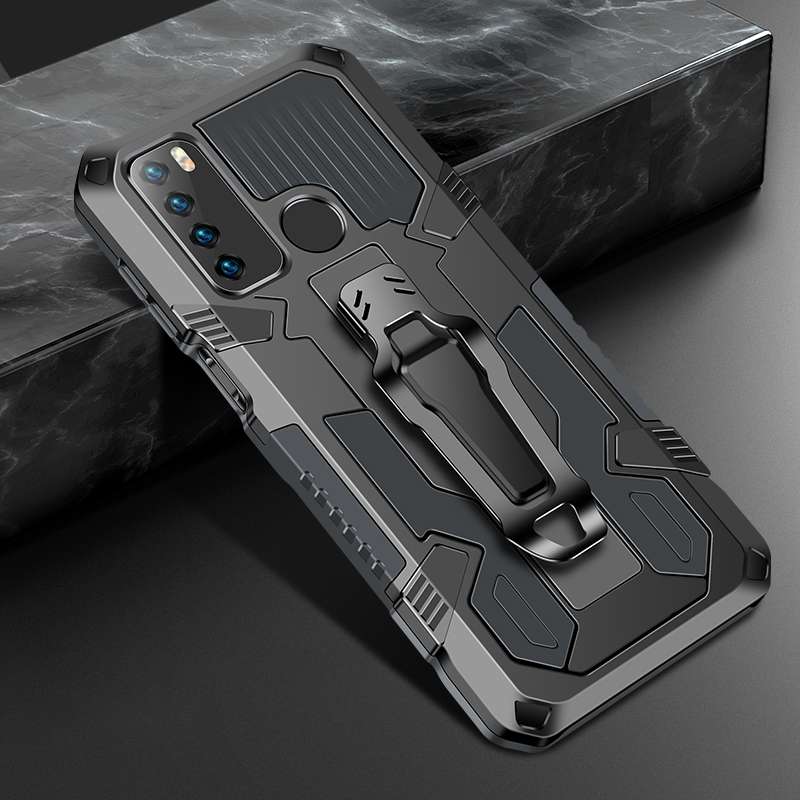 For Infinix Note7 Lite / Hot 9 Machine Armor Warrior Shockproof PC + TPU Protective Case(Black)
