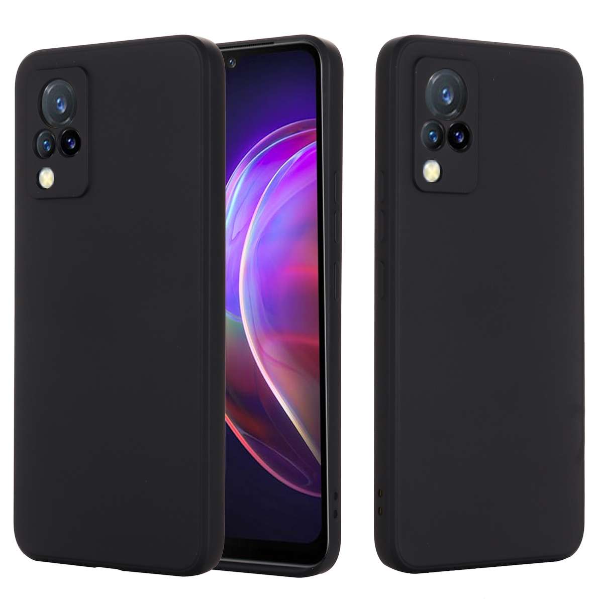 For vivo V21 5G / 4G Solid Color Liquid Silicone Shockproof Full Coverage Protective Case(Green)