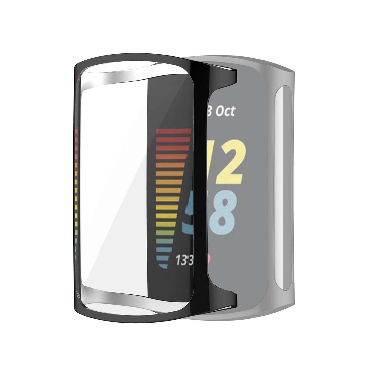 For Fitbit Charge 5 Full Coverage TPU Electroplating Protective Case Cover(Silver)