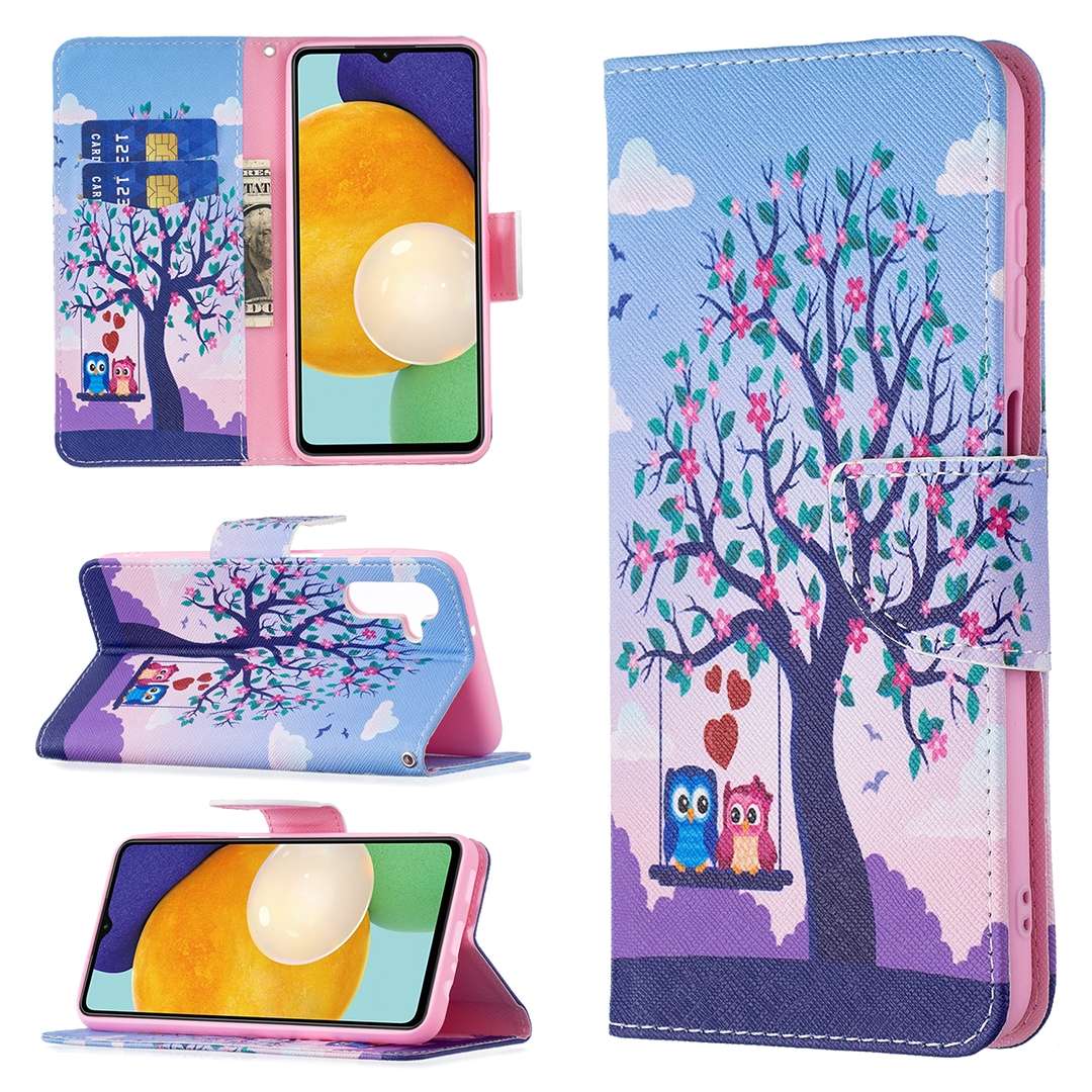 For Samsung Galaxy A13 5G Colored Drawing Pattern Horizontal Flip Phone Leather Case with Holder & C