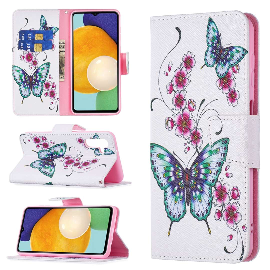 For Samsung Galaxy A13 5G Colored Drawing Pattern Horizontal Flip Phone Leather Case with Holder & C