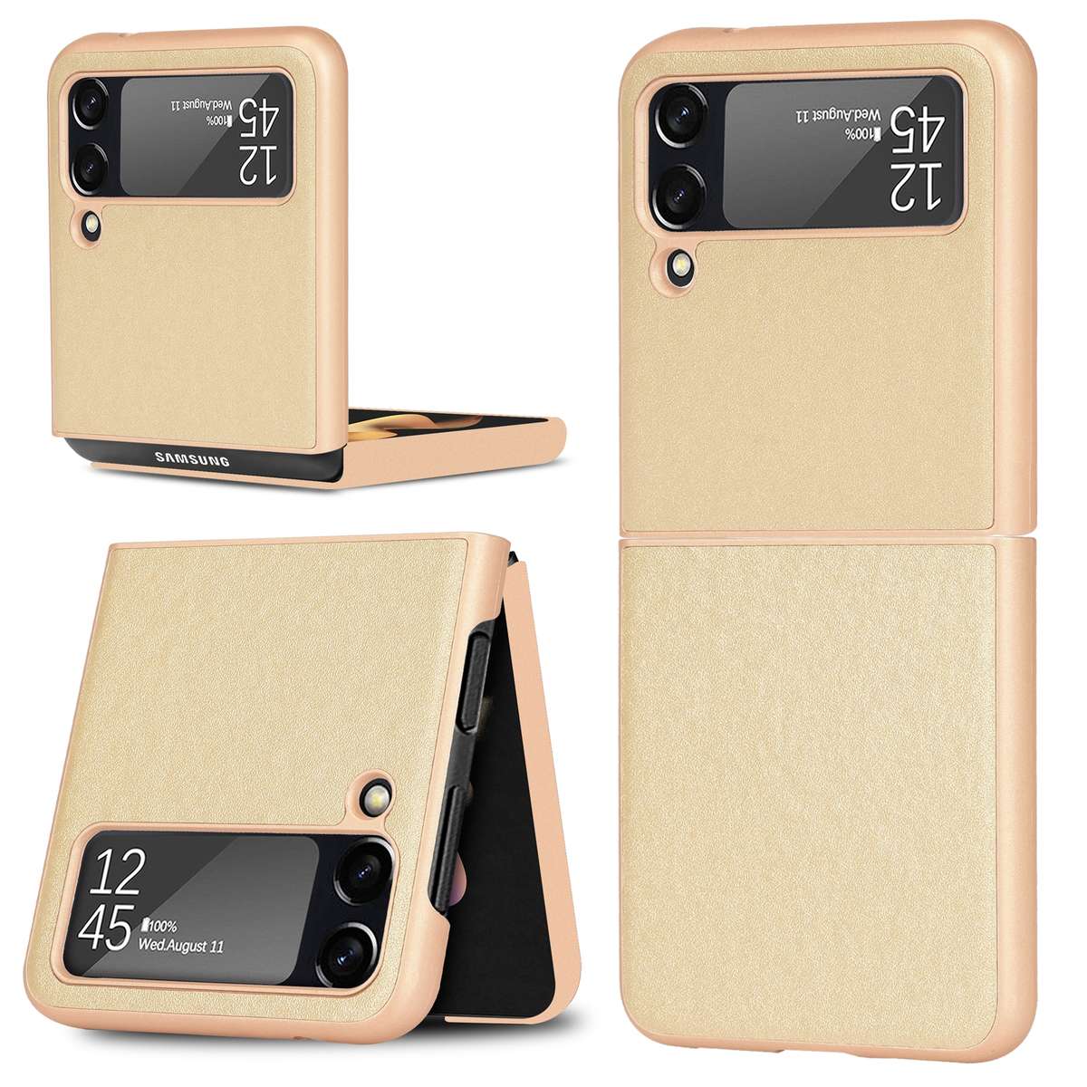 For Samsung Galaxy Z Flip3 5G Plain Texture Phone Case(White)