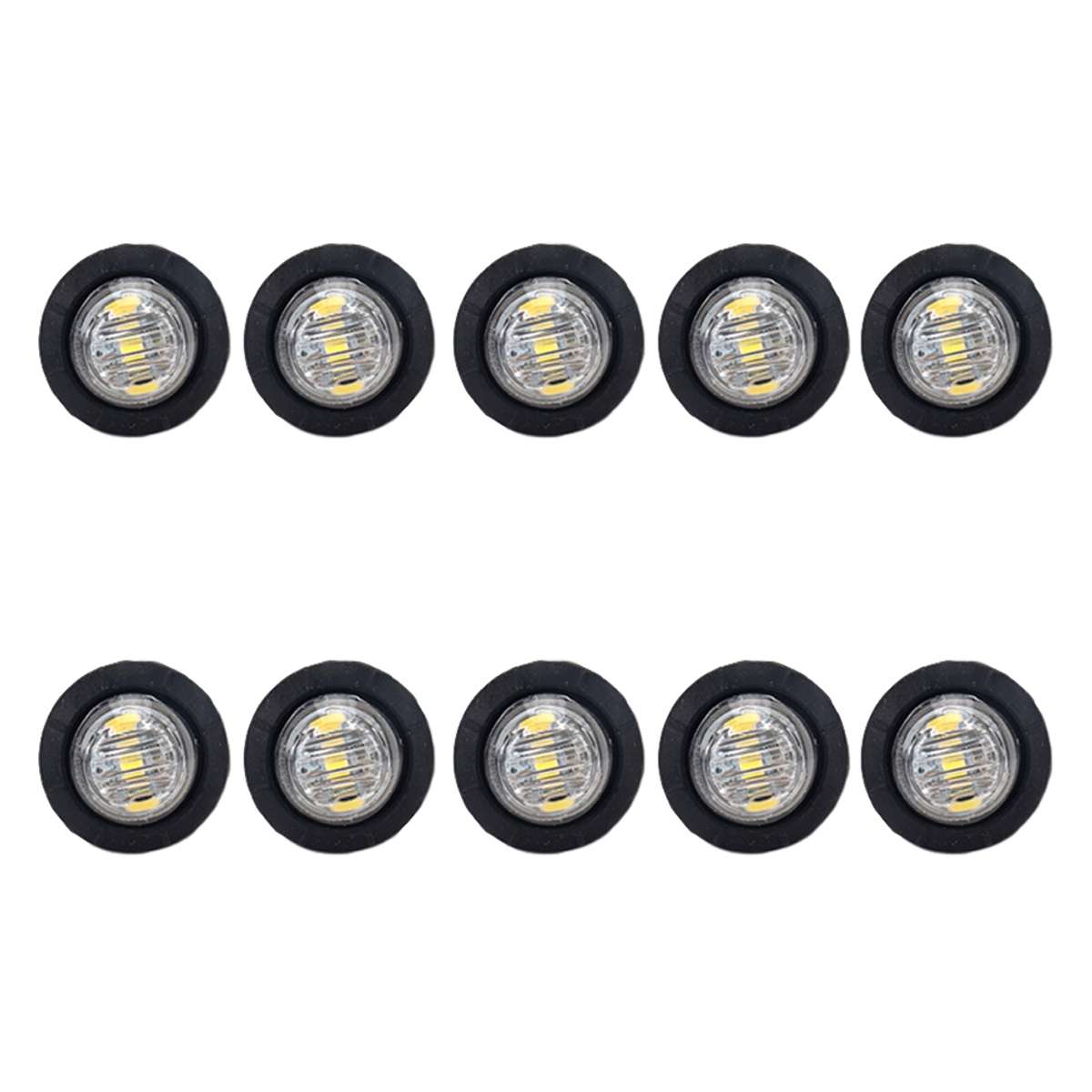 A5012 White Light 10 in 1 Truck Trailer LED Round Side Marker Lamp