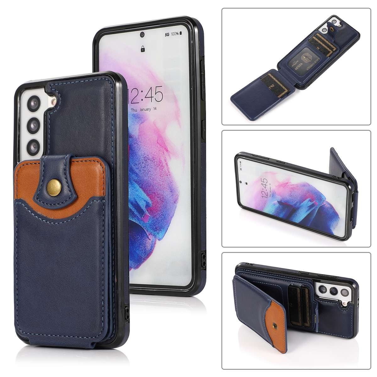 For Samsung Galaxy S21 FE 5G Soft Skin Leather Wallet Bag Phone Case(Grey)
