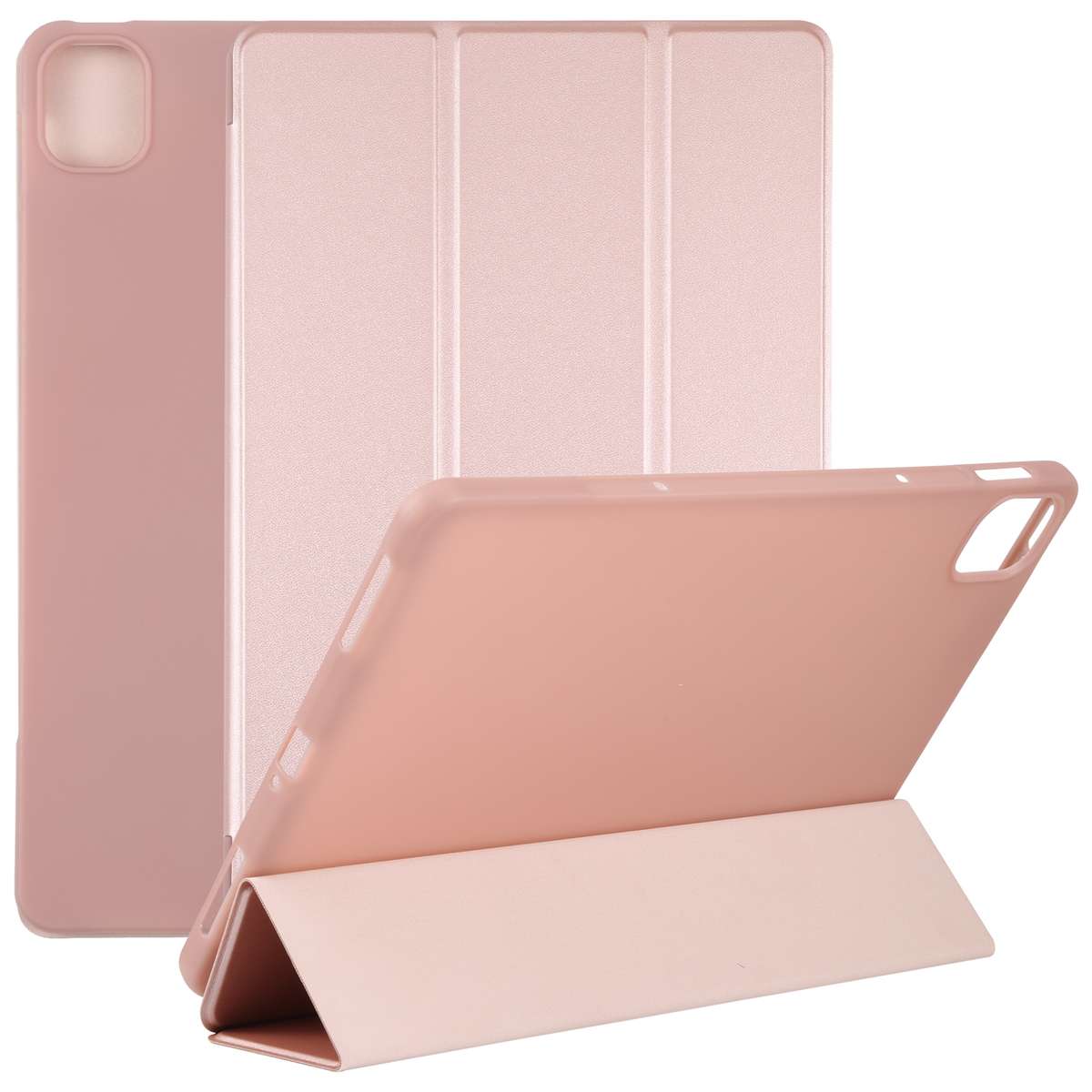 For Xiaomi Mi Pad 5 TPU Three-fold Leather Tablet Case(Pink)