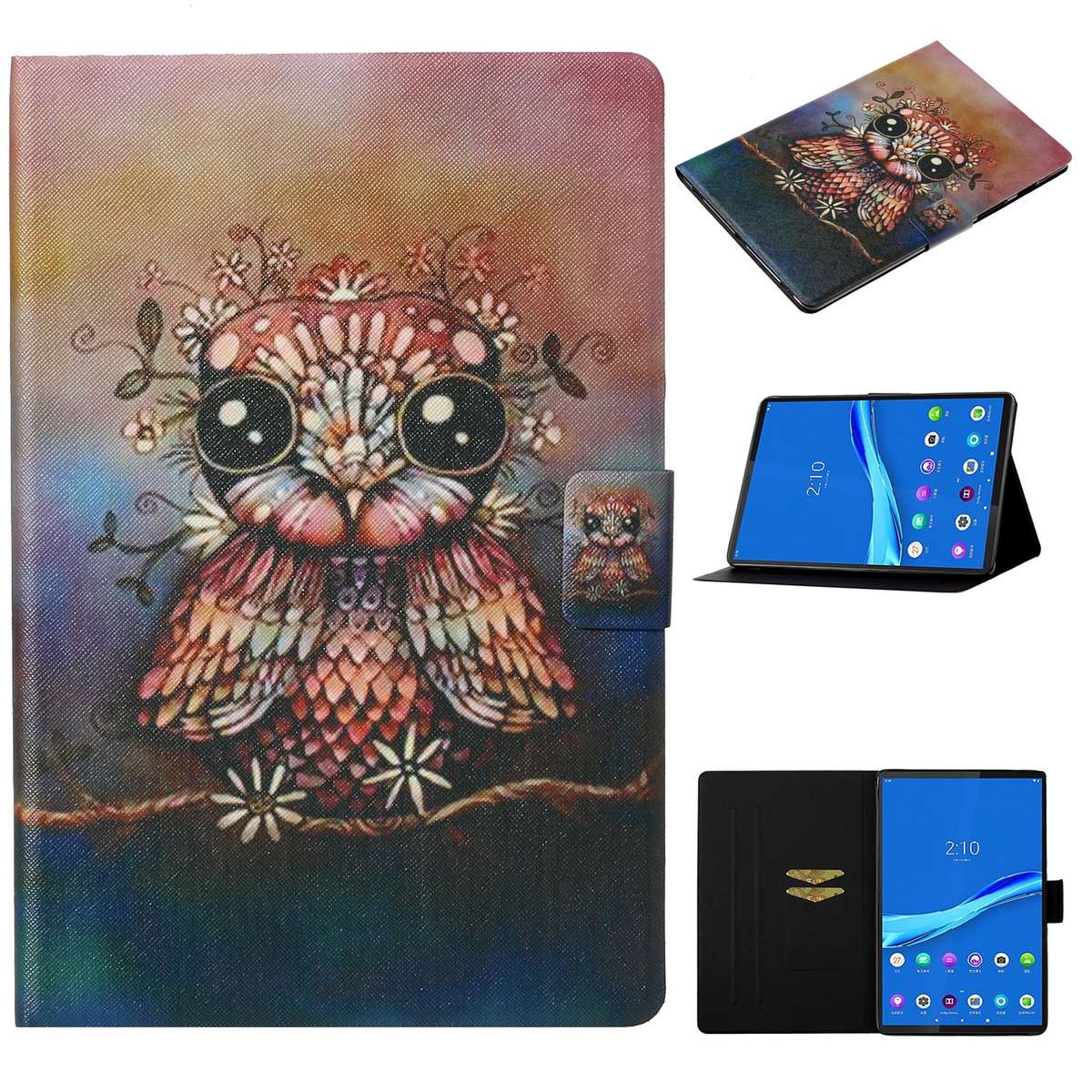 For Samsung Galaxy Tab A8 10.5 2021 Voltage Texture Coloured Drawing Pattern Leather Tablet Case(Flo