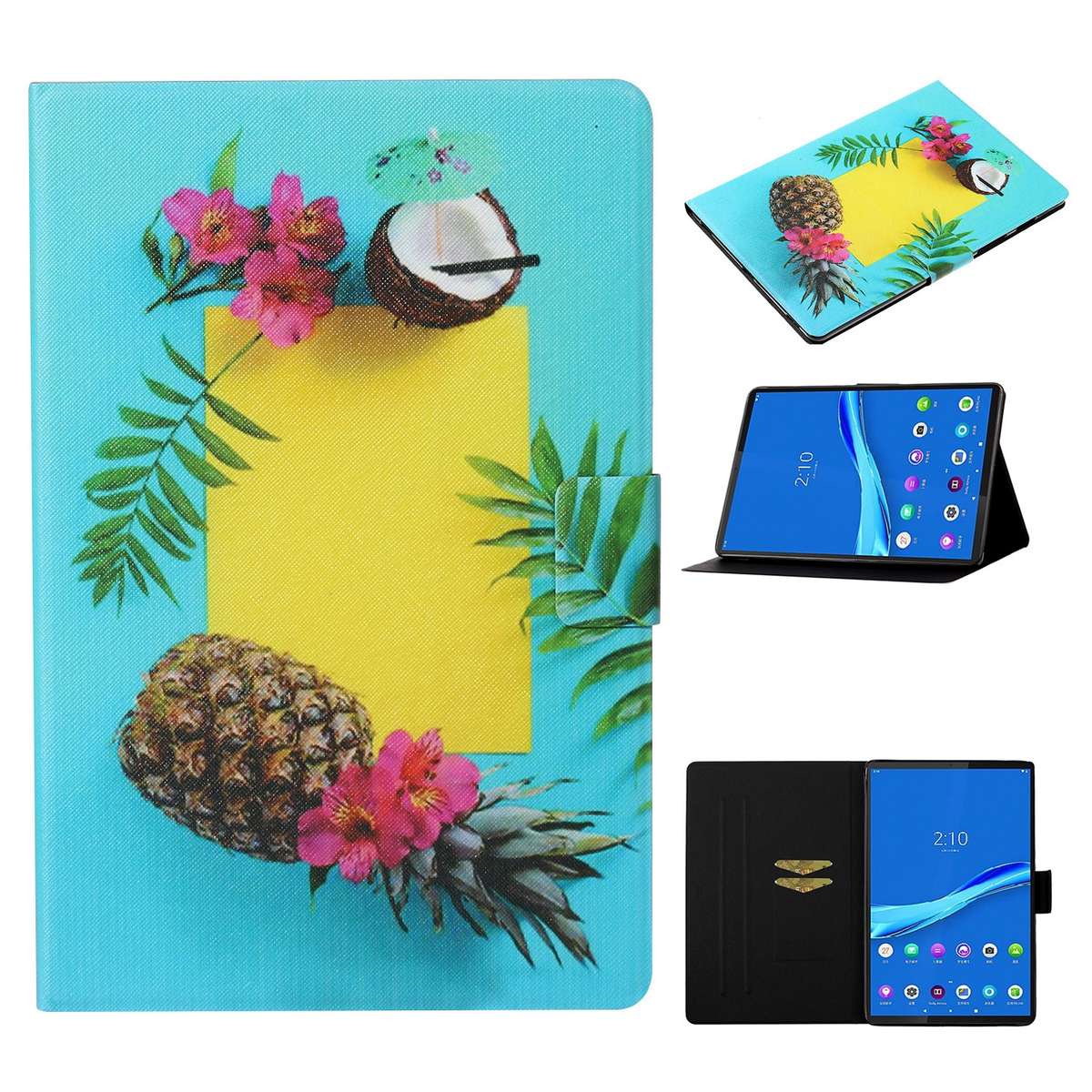 For Samsung Galaxy Tab A8 10.5 2021 Voltage Texture Coloured Drawing Pattern Leather Tablet Case(Flo