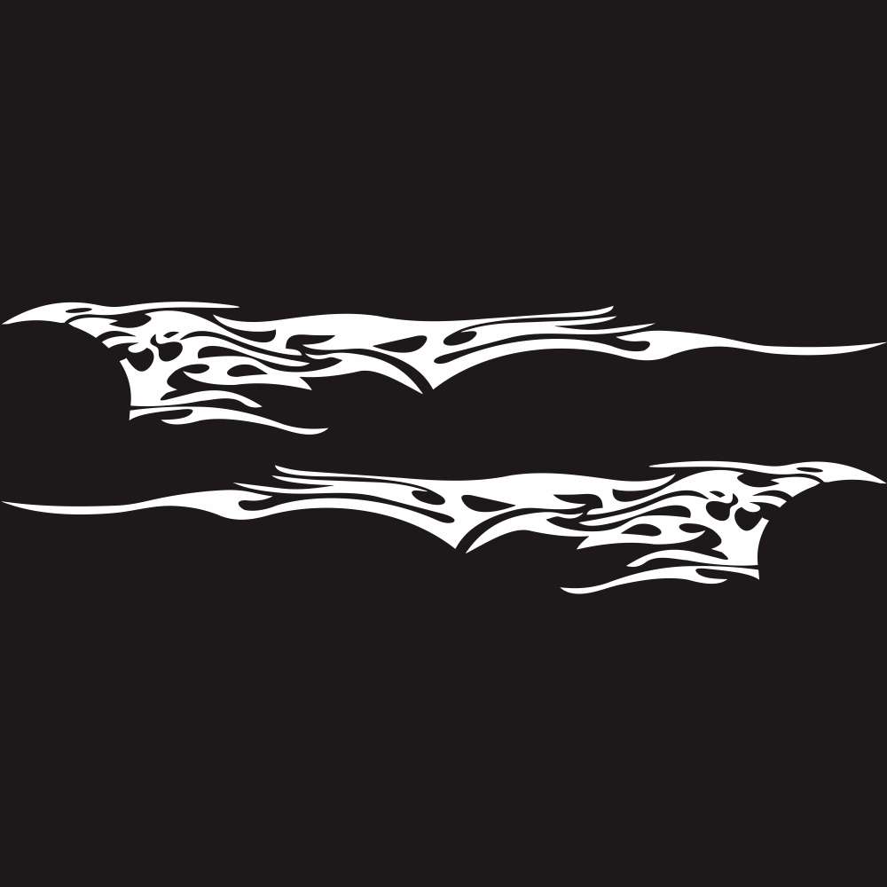 2 PCS/Set D-144 Fire Element Pattern Car Modified Decorative Sticker(Blue)