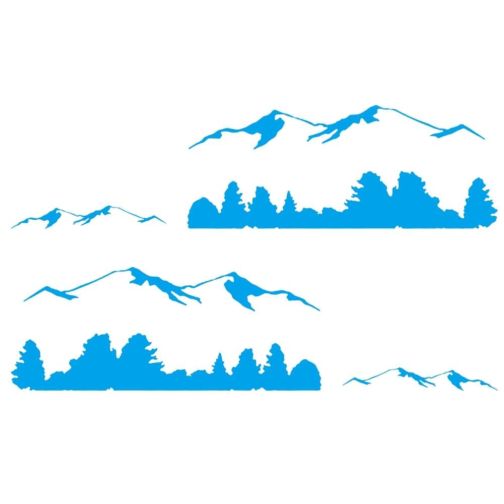 2 PCS/Set D-684 Mountain Totem Pattern Car Modified Decorative Sticker(Black)