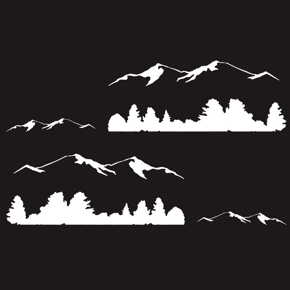 2 PCS/Set D-684 Mountain Totem Pattern Car Modified Decorative Sticker(Black)