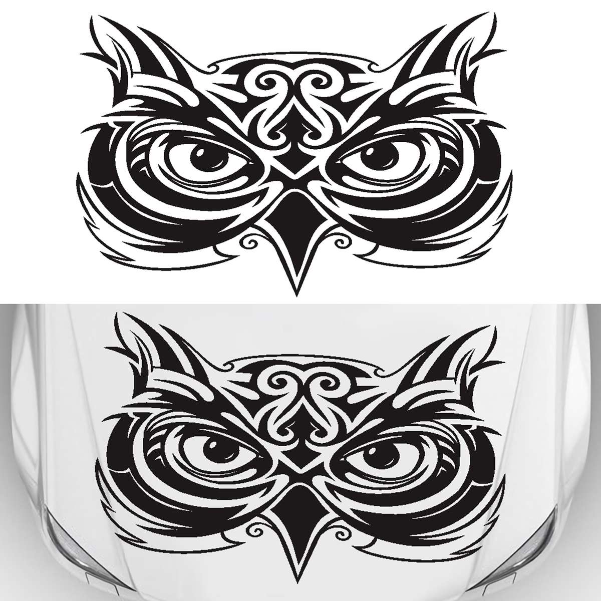D-921 Eagle Totem Pattern Car Modified Decorative Sticker(Black)