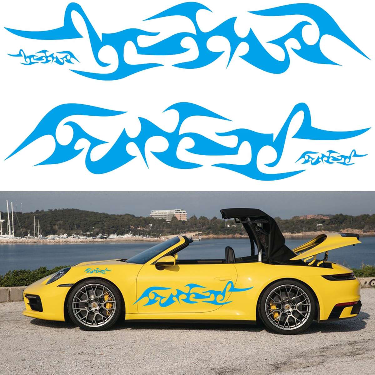 2 PCS/Set D-925 Flame Pattern Car Modified Decorative Sticker(Black)