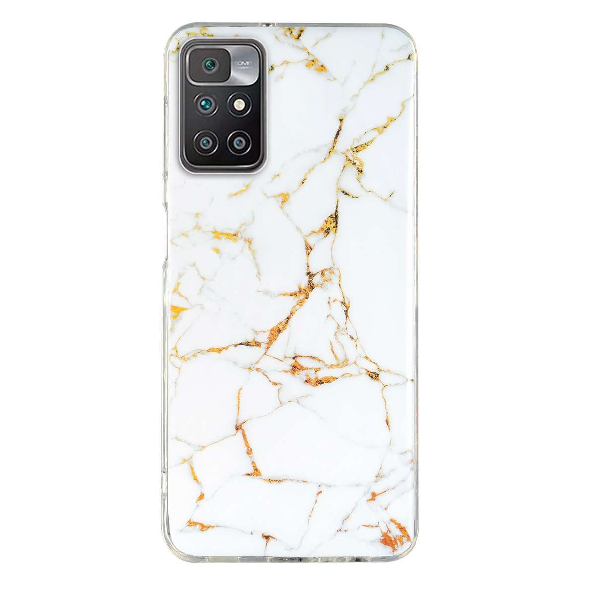 For Xiaomi Redmi 10 IMD Marble Pattern TPU Phone Case(White)