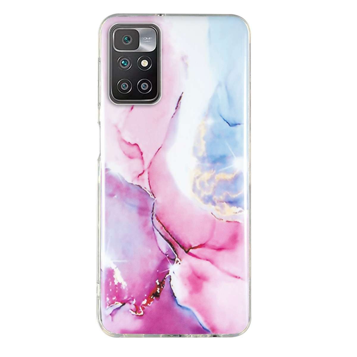 For Xiaomi Redmi 10 IMD Marble Pattern TPU Phone Case(White)