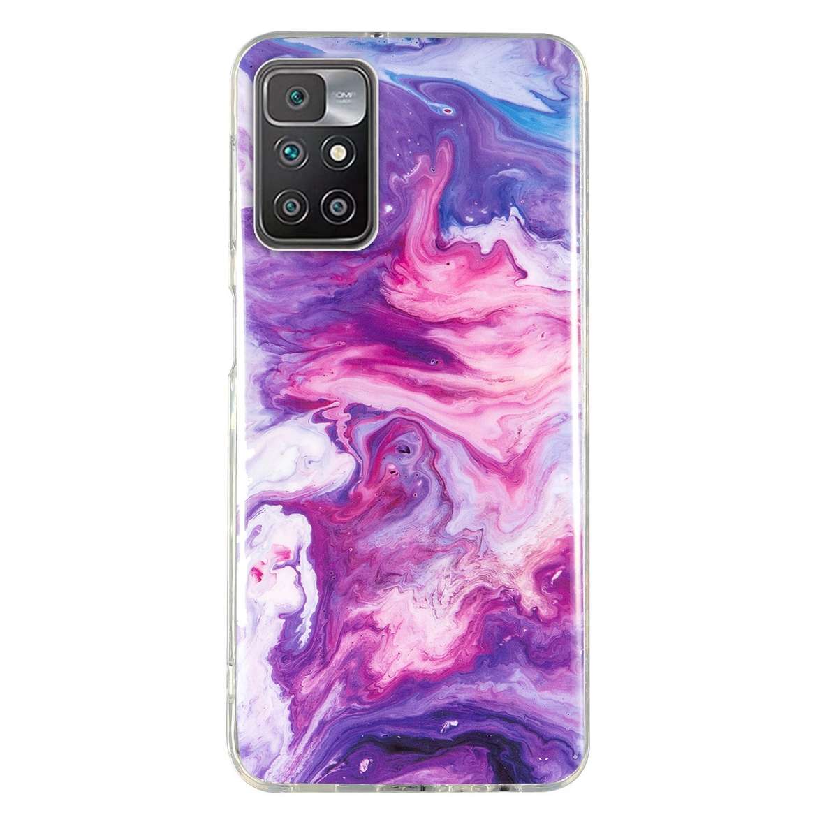 For Xiaomi Redmi 10 IMD Marble Pattern TPU Phone Case(White)