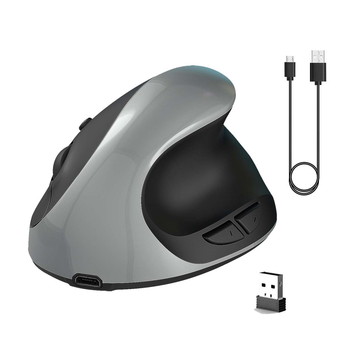 X10 2.4G Wireless Rechargeable Vertical Ergonomic Gaming Mouse(Black)