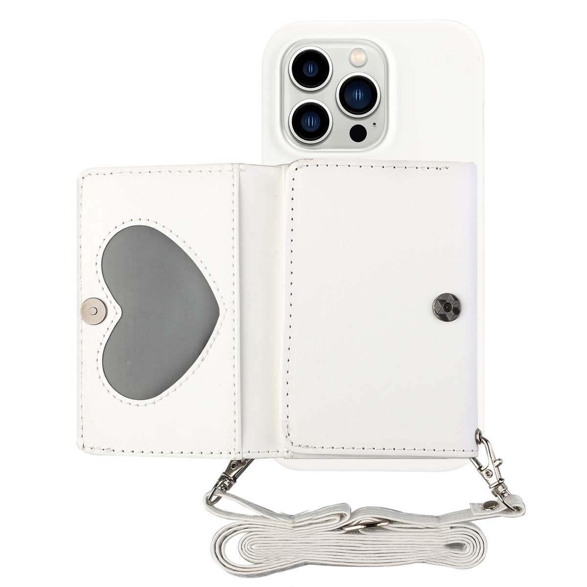 For iPhone 14 Pro Crossbody Lanyard Wallet Card Bag Phone Case(Grey)