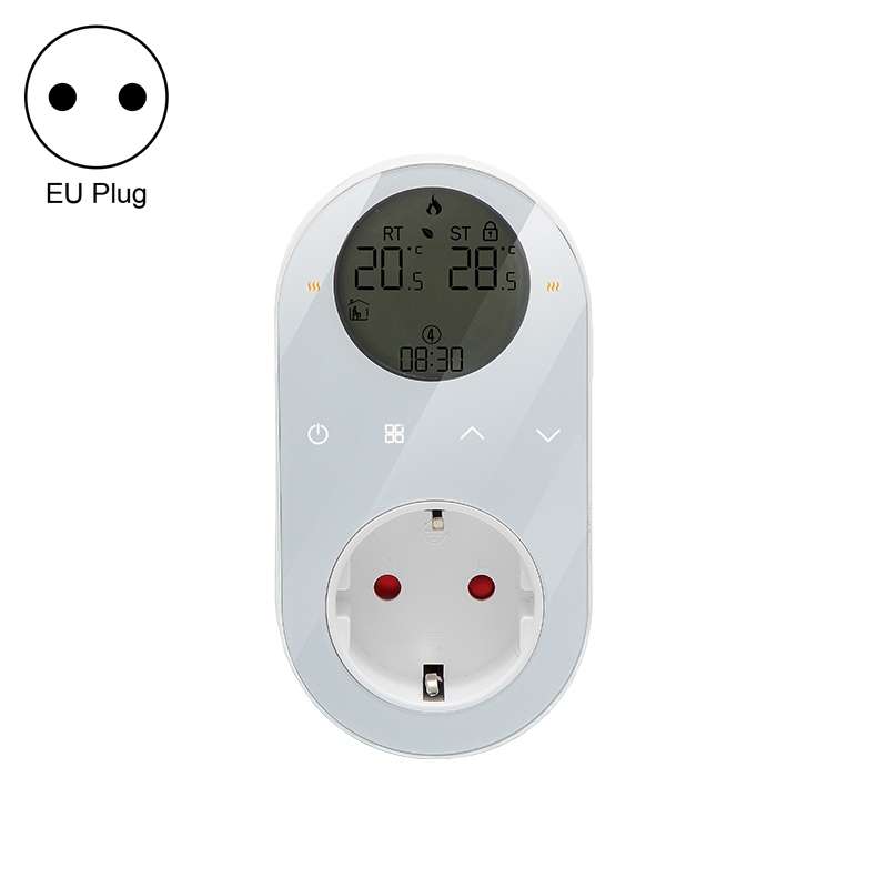 BHT12-C Plug-in LCD Thermostat Without WiFi, EU Plug(Black)