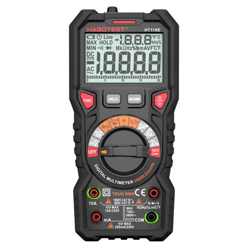 HABOTEST HT118E Handheld High-precision Full Gear Fire Prevention Digital Multimeter