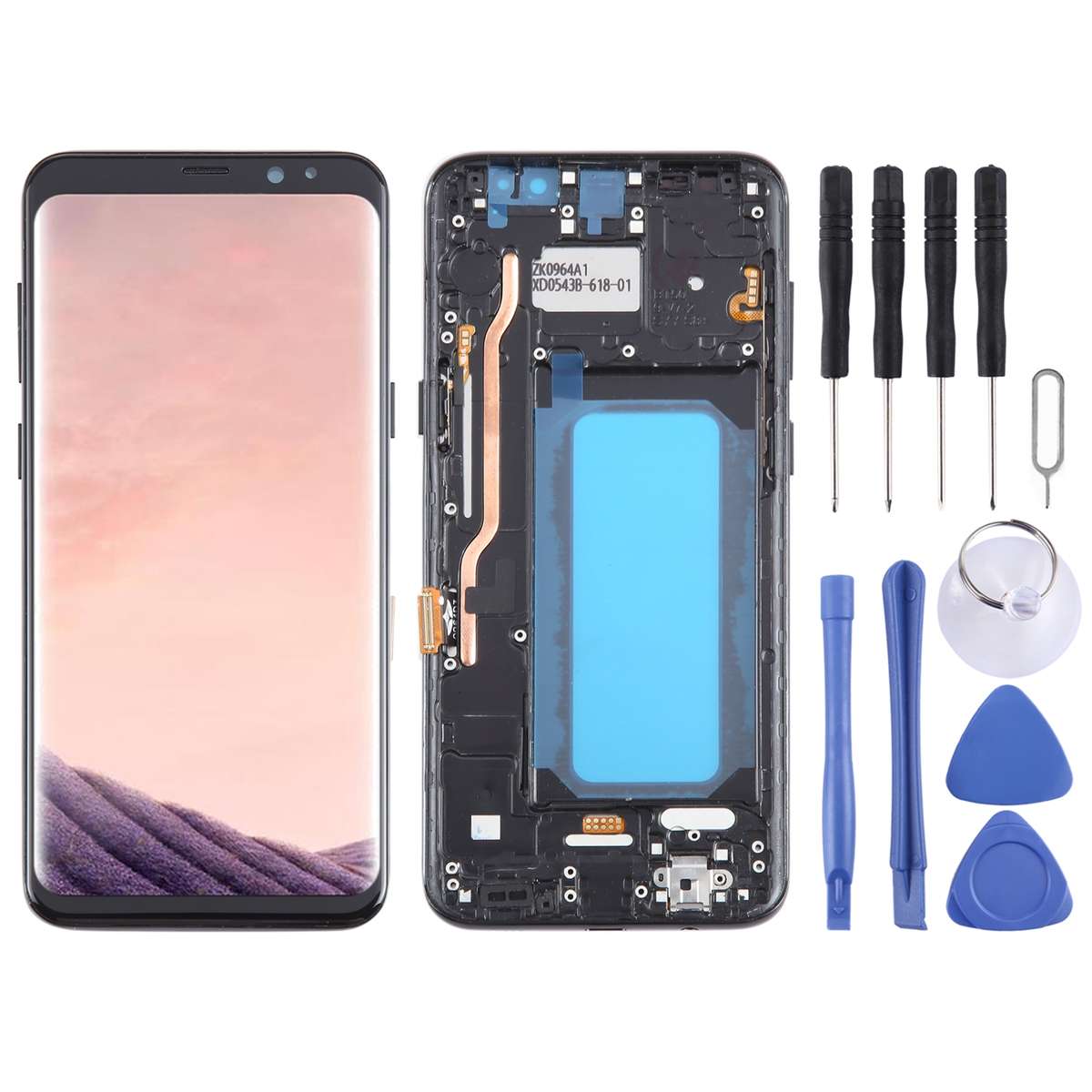 TFT LCD Screen for Samsung Galaxy S8+ SM-G955 Digitizer Full Assembly with Frame(Black)