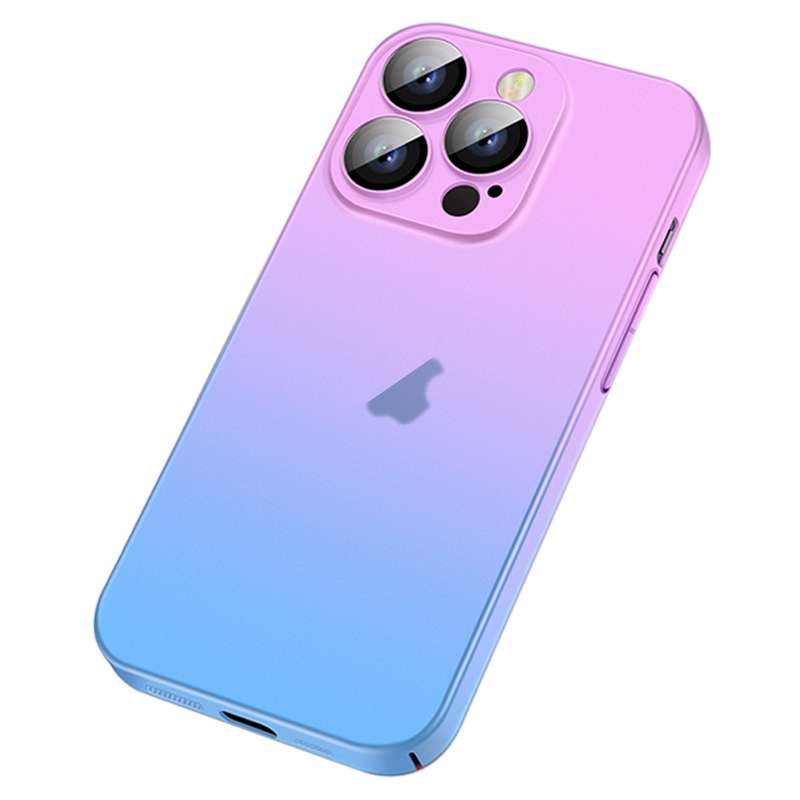 For iPhone 14 Plus Skin Feel Frosted Gradient Phone Case(Blue)