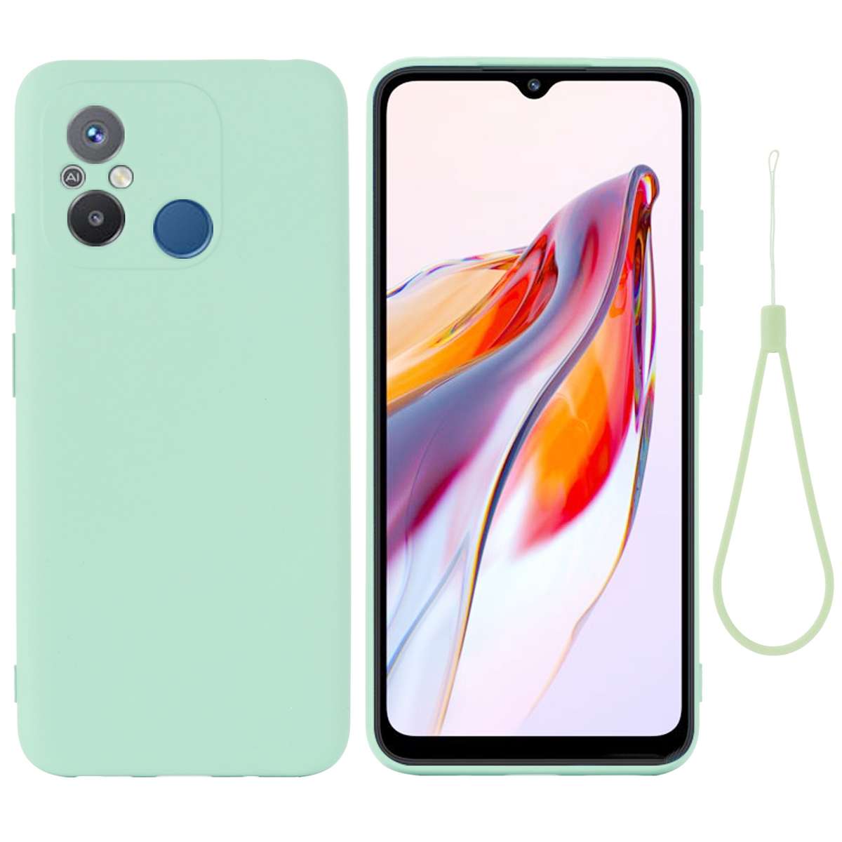 For Xiaomi Redmi 12C / 11A / Poco C55 Pure Color Liquid Silicone Shockproof Phone Case(Green)