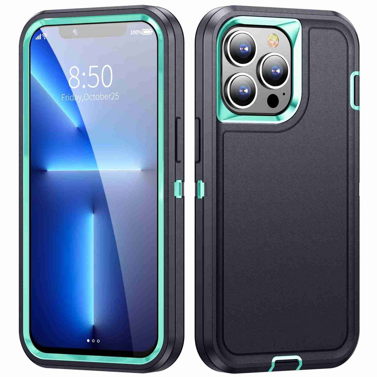 For iPhone 12 / 12 Pro Life Waterproof Rugged Phone Case(Dark Blue + Light Blue)