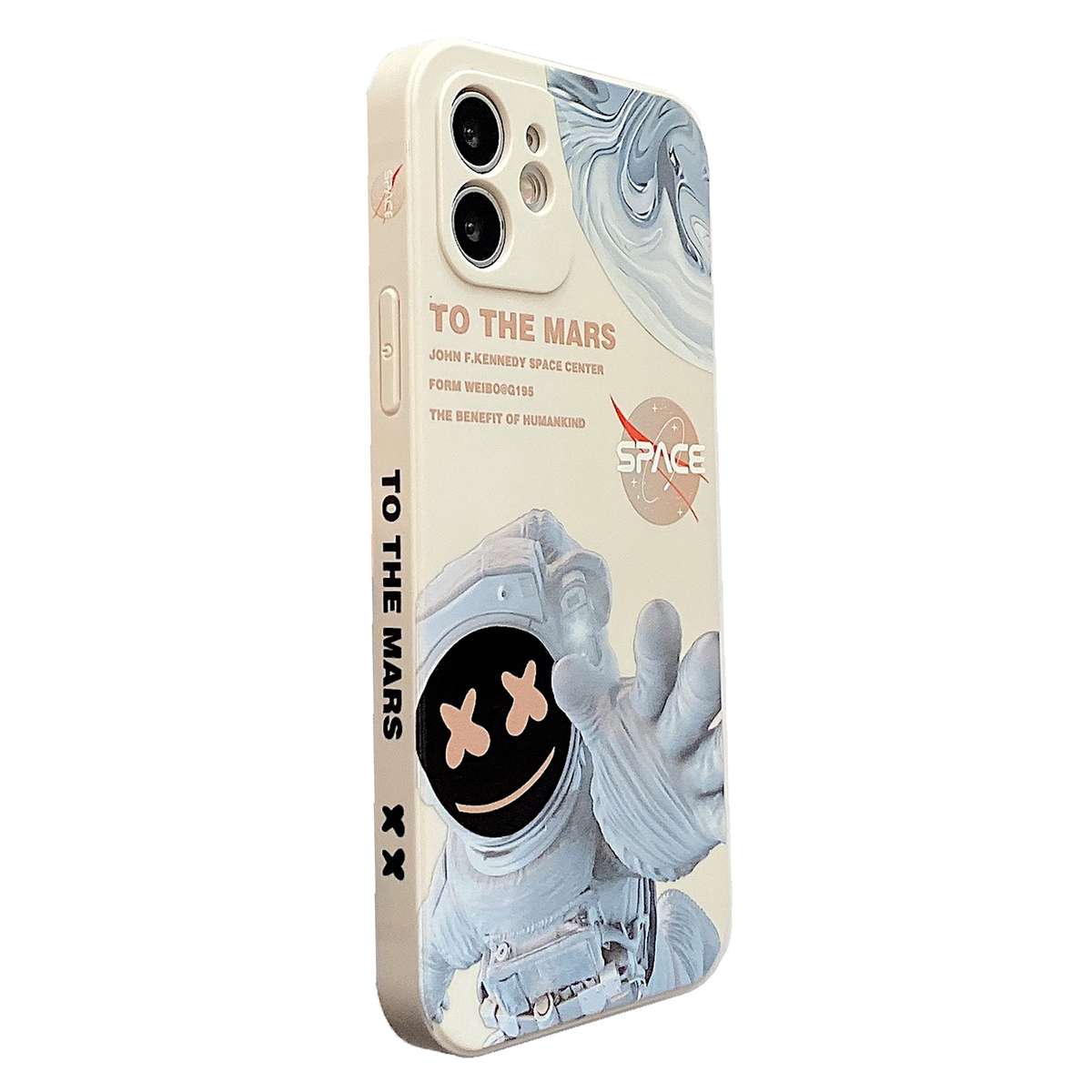 For iPhone 11 Martian Astronaut Pattern Shockproof Phone Case(Black)