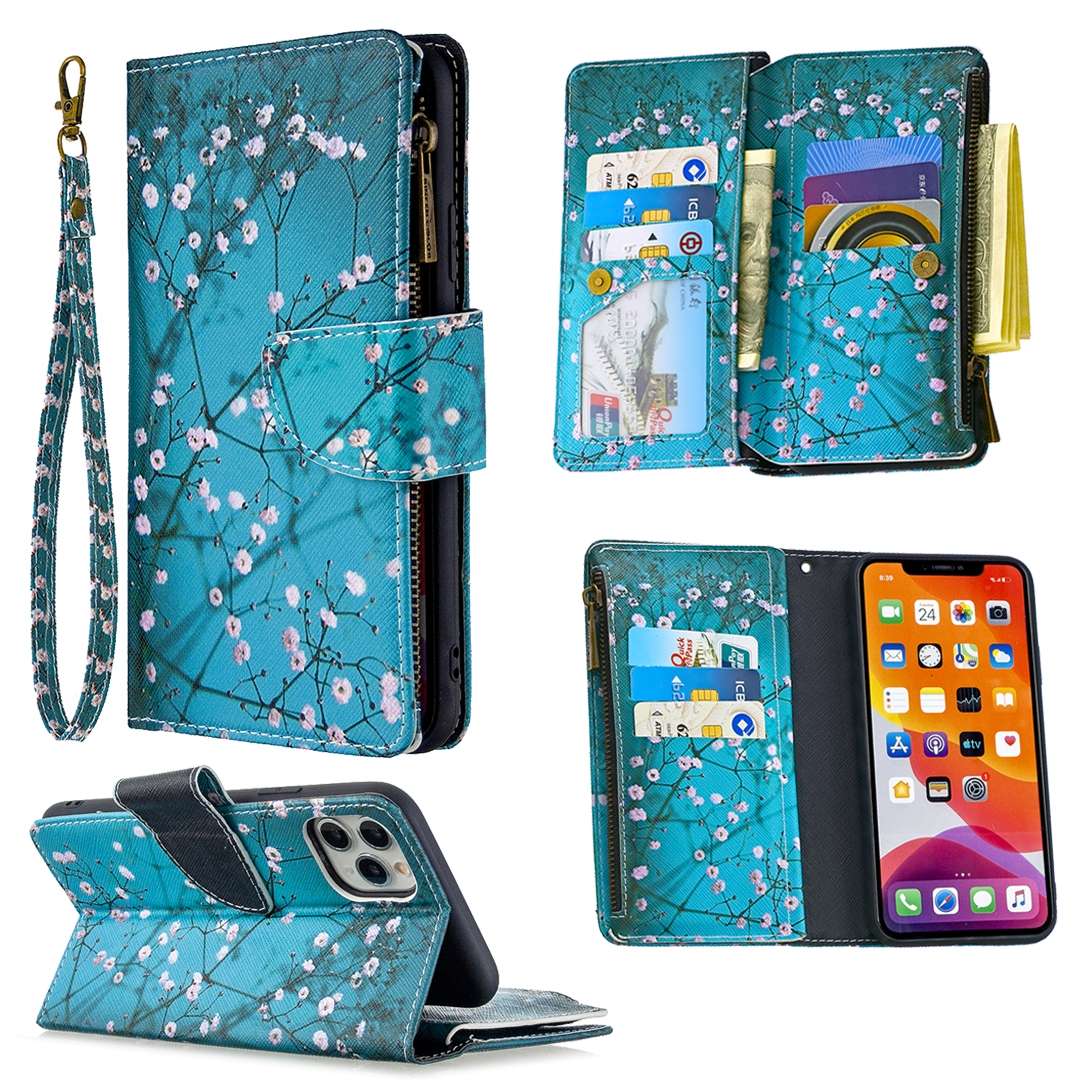 For iPhone 11 Colored Drawing Pattern Zipper Horizontal Flip Leather Case with Holder & Card Slots &