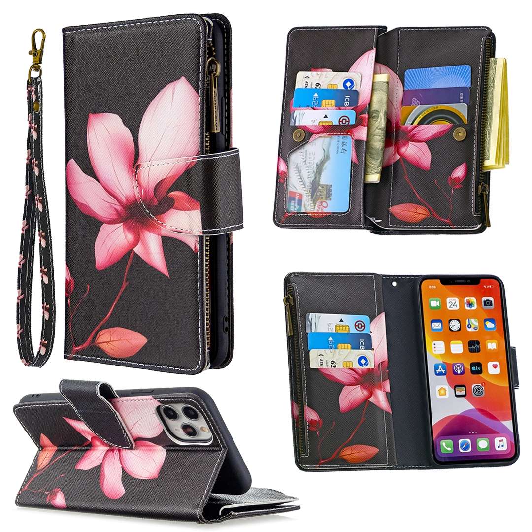 For iPhone 11 Colored Drawing Pattern Zipper Horizontal Flip Leather Case with Holder & Card Slots &