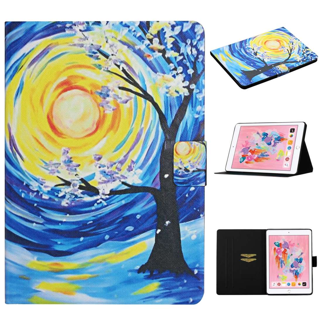 For iPad Pro 10.5 Colored Drawing Pattern Horizontal Flip Leather Case with Holder & Card Slots & Sl