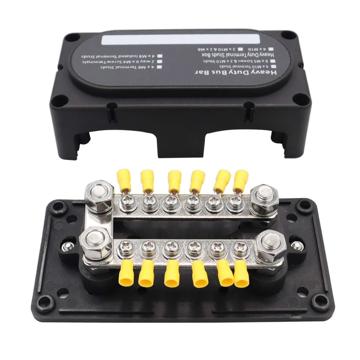 CP-3158 150A 12-48V RV Yacht Modified Double Row 12-way M6 Terminal Busbar with 12pcs Terminals