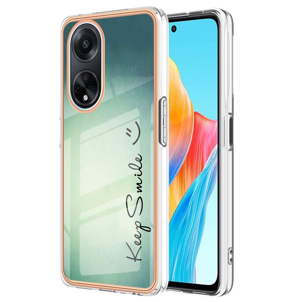 For OPPO A98 Electroplating Marble Dual-side IMD Phone Case(Natural Growth)