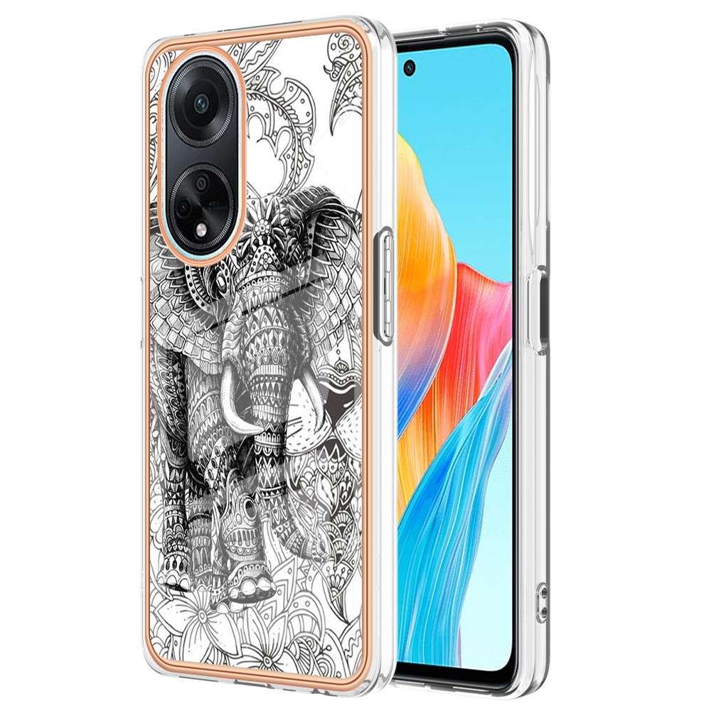 For OPPO A98 Electroplating Marble Dual-side IMD Phone Case(Natural Growth)