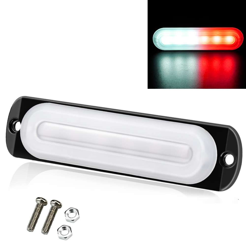 DC12V-24V / 18W Car Truck Emergency Strobe Flash Warning Light 6LEDs Ultra-thin Side Lights(Red)