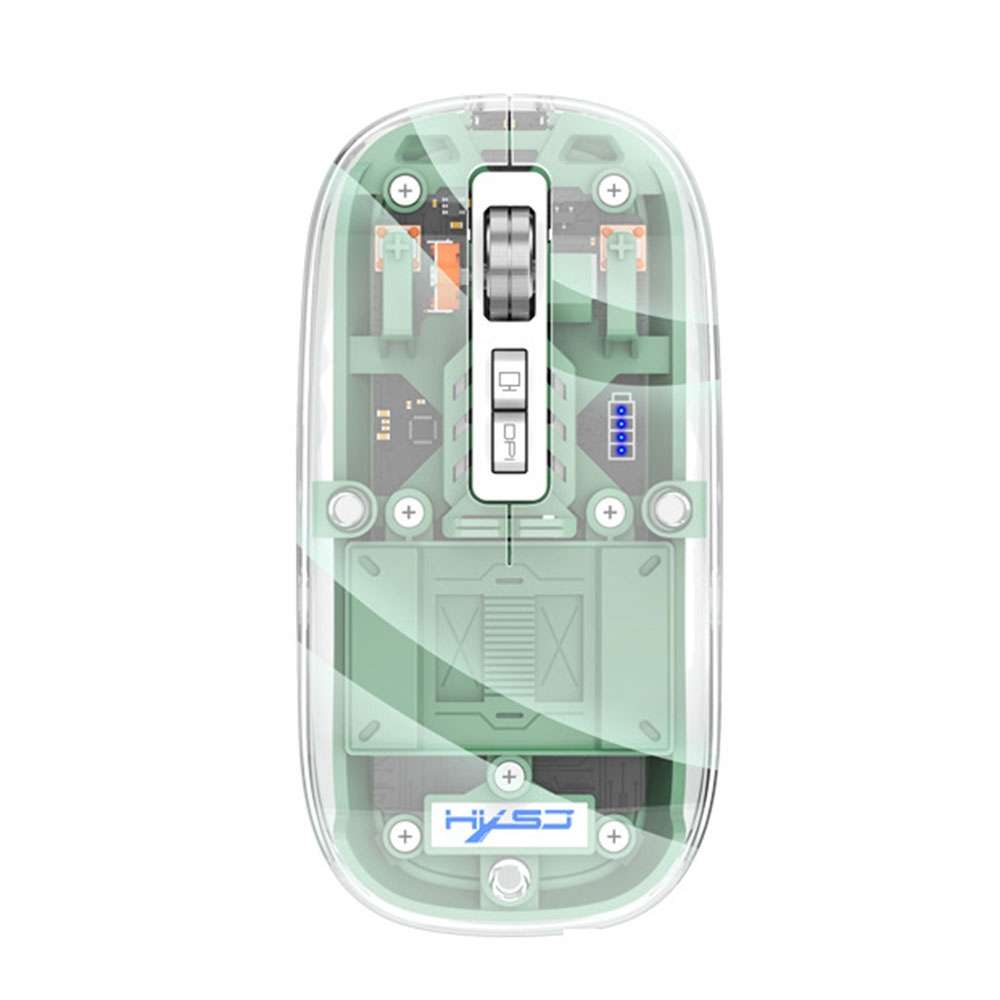 HXSJ T900 Transparent Magnet Three-mode Wireless Gaming Mouse(Orange)