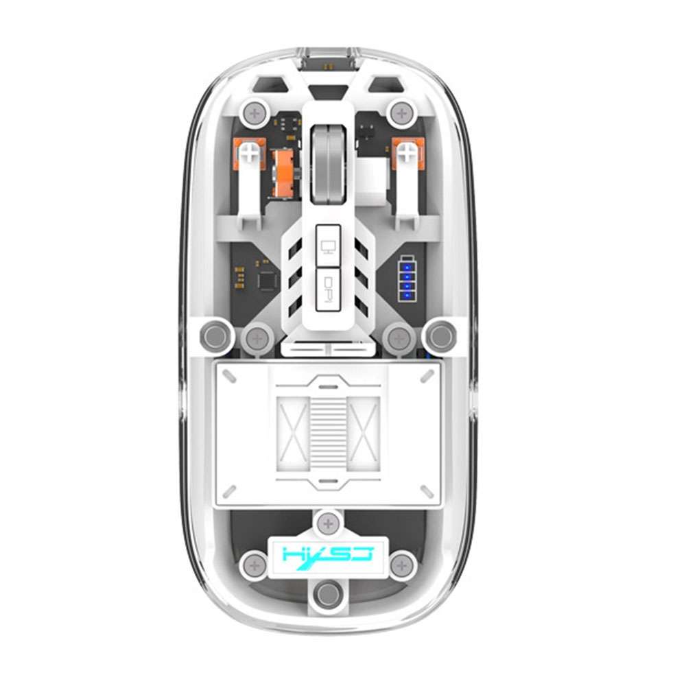 HXSJ T900 Transparent Magnet Three-mode Wireless Gaming Mouse(Orange)