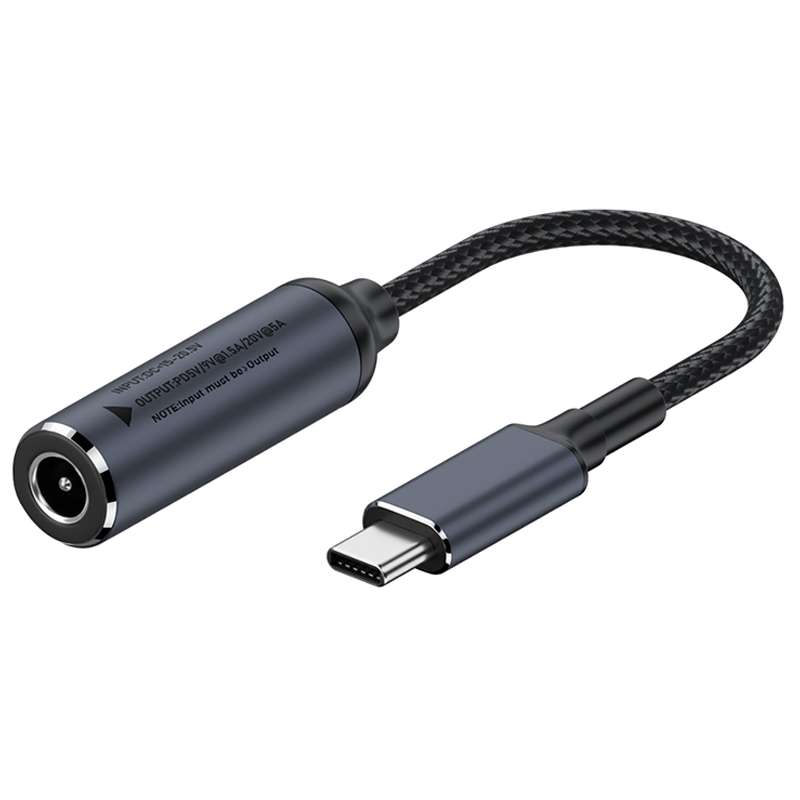 DC 5.5 x 2.1mm to USB-C / Type-C Male 100W Computer Charging Adapter Connector