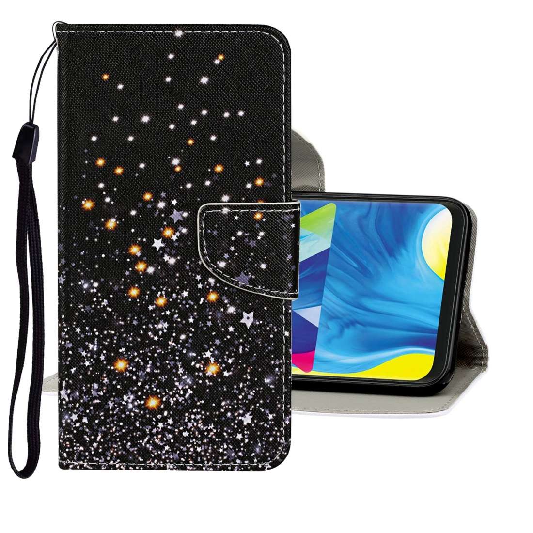 For Samsung Galaxy A70 Colored Drawing Pattern Horizontal Flip Leather Case with Holder & Card Slots
