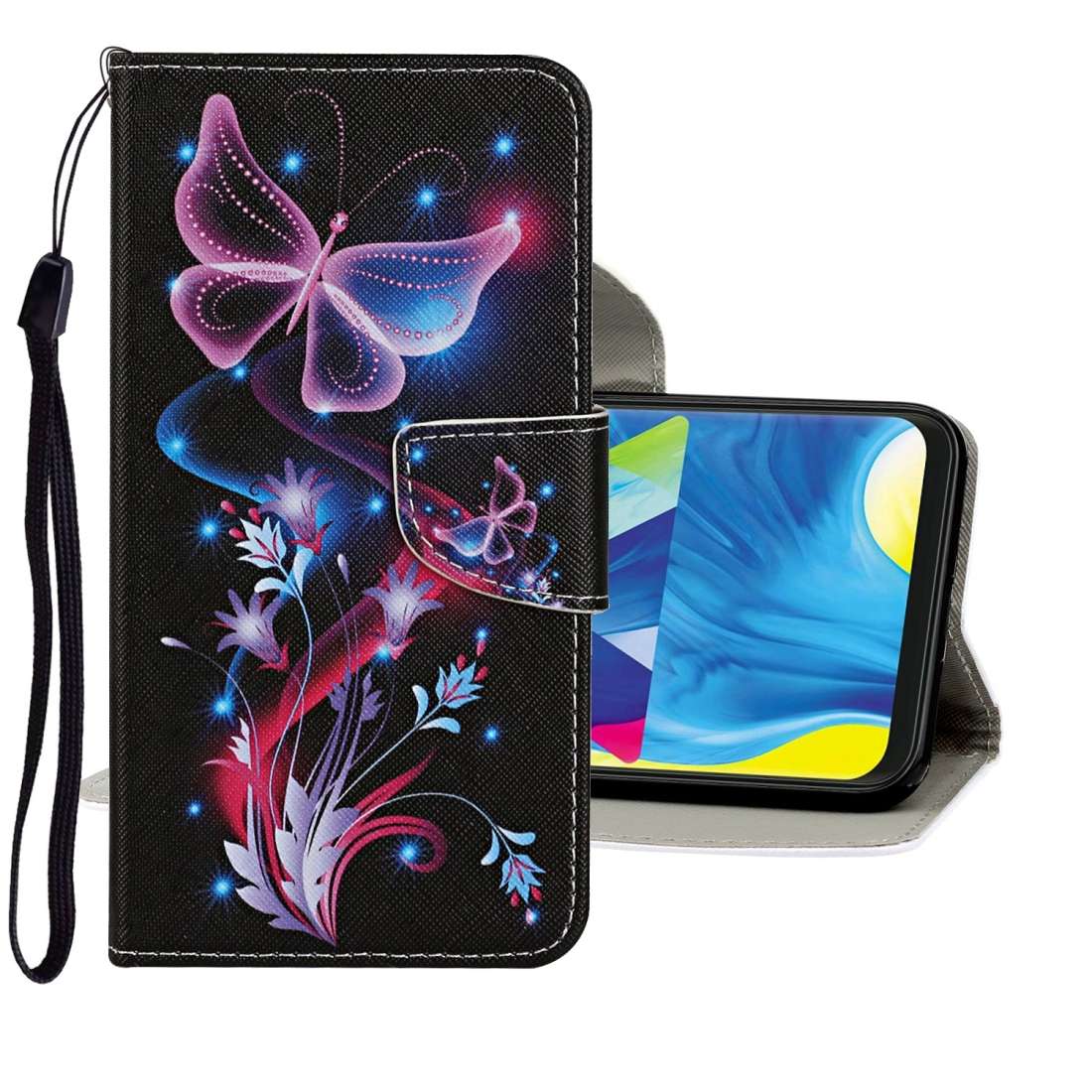 For Samsung Galaxy A70 Colored Drawing Pattern Horizontal Flip Leather Case with Holder & Card Slots