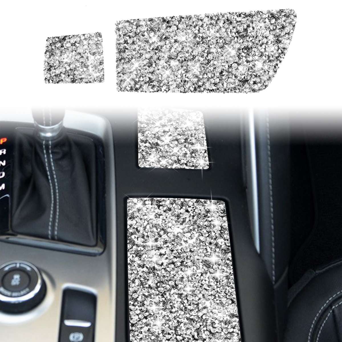 For Chevrolet Corvette C7 2014-2019 Car Cup Holder Cover Diamond Decorative Sticker, Left Drive