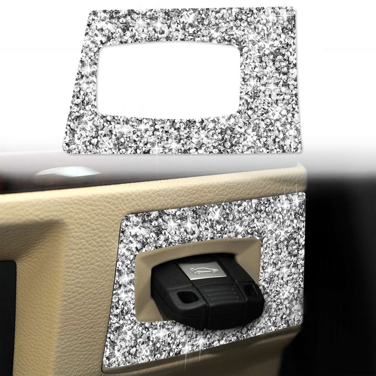 For BMW 3 Series E90 2005-2012 Car Ignition Switch Frame Diamond Decorative Sticker, Right Drive